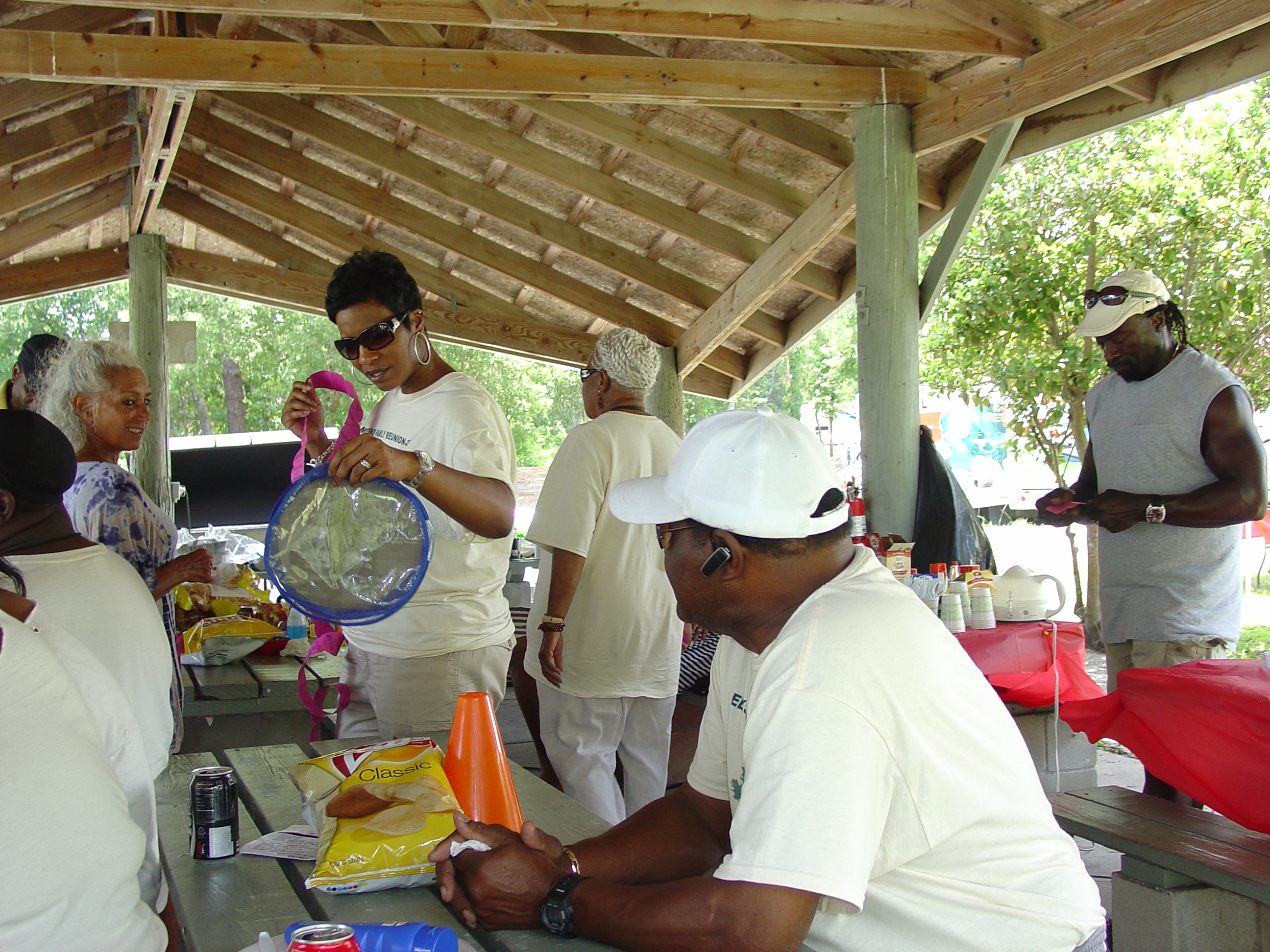 Two young men posing at the cookout, 2012